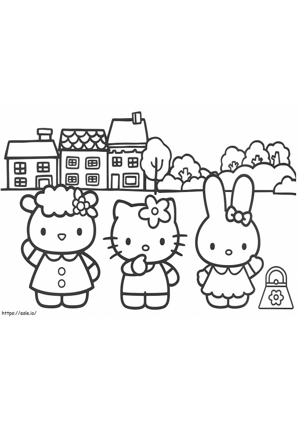 Hello Kitty And Her Friends coloring page