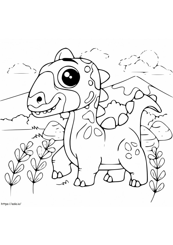 Dinossauro fofo para colorir