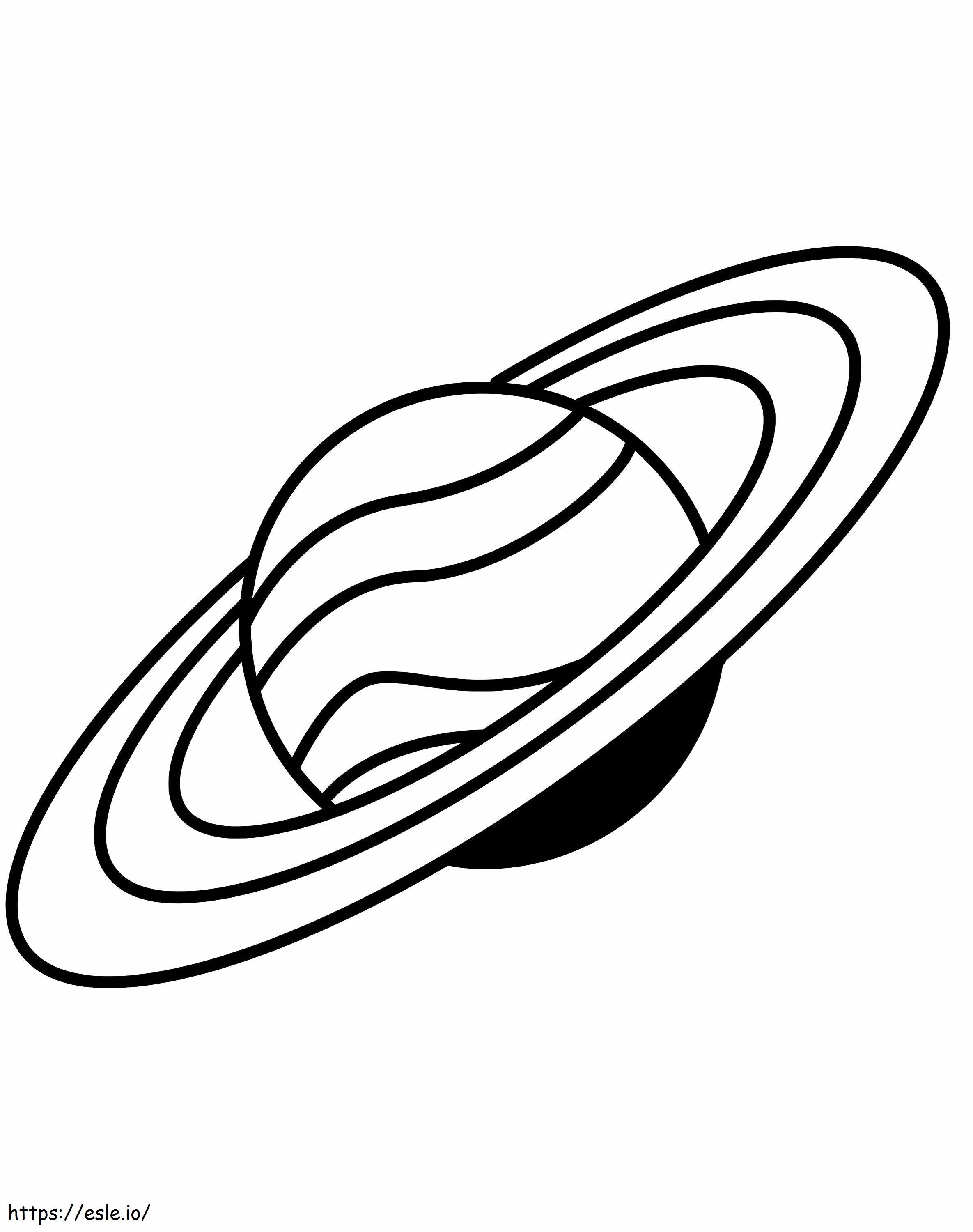 Eenvoudige Saturnus 1 kleurplaat kleurplaat