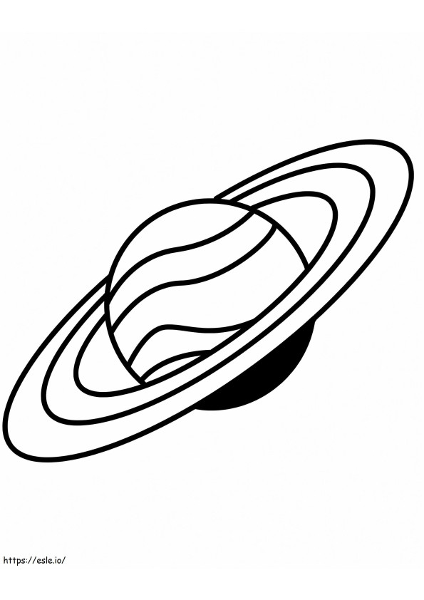 Coloriage Saturne simple 1 à imprimer dessin