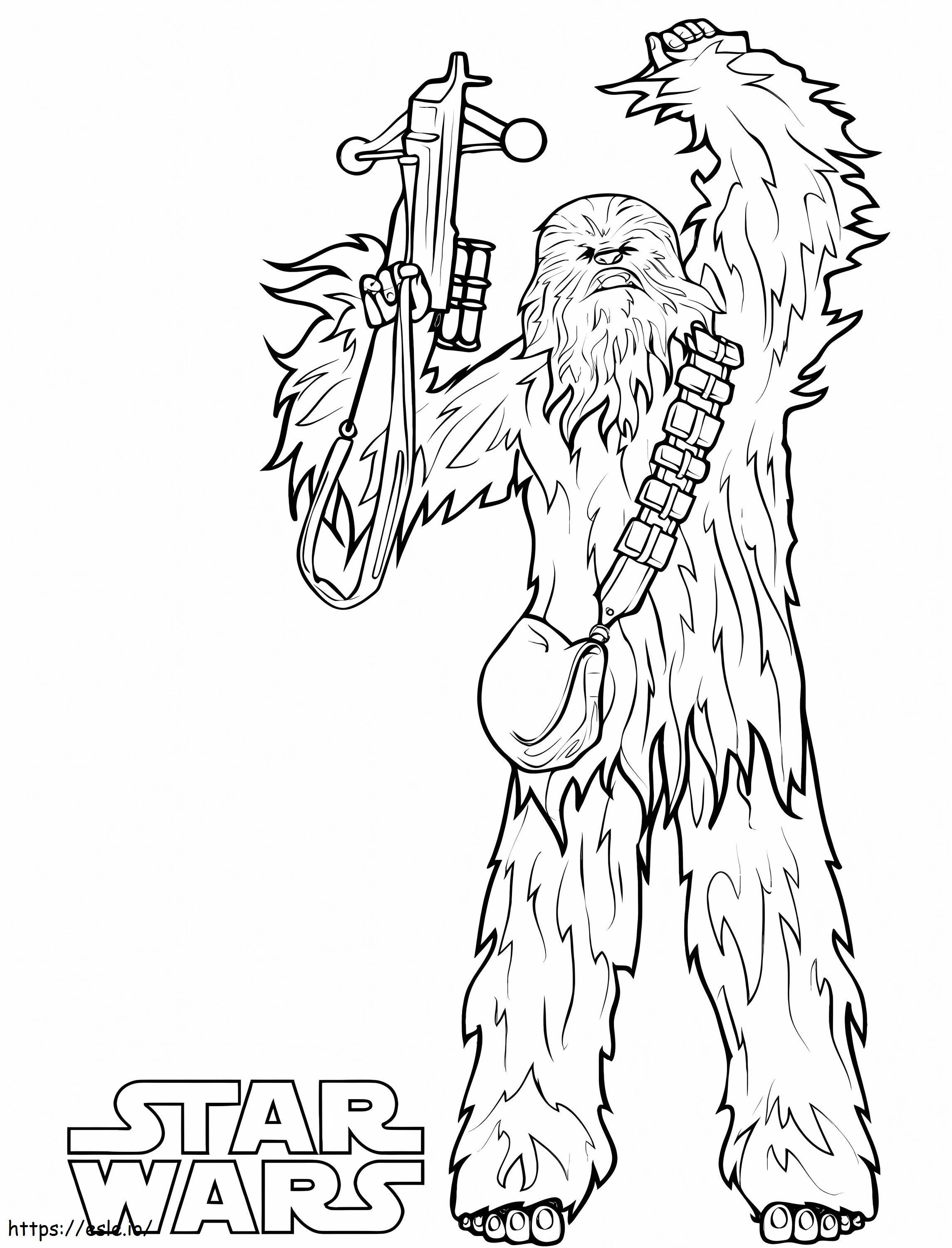 Coloriage  Chewbacca A4 à imprimer dessin