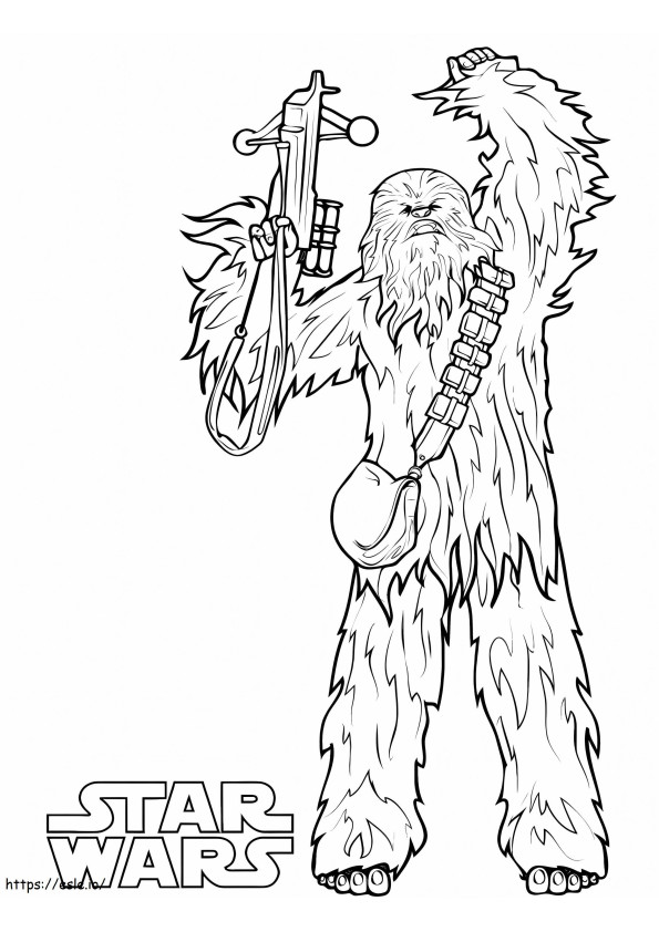 Coloriage  Chewbacca A4 à imprimer dessin