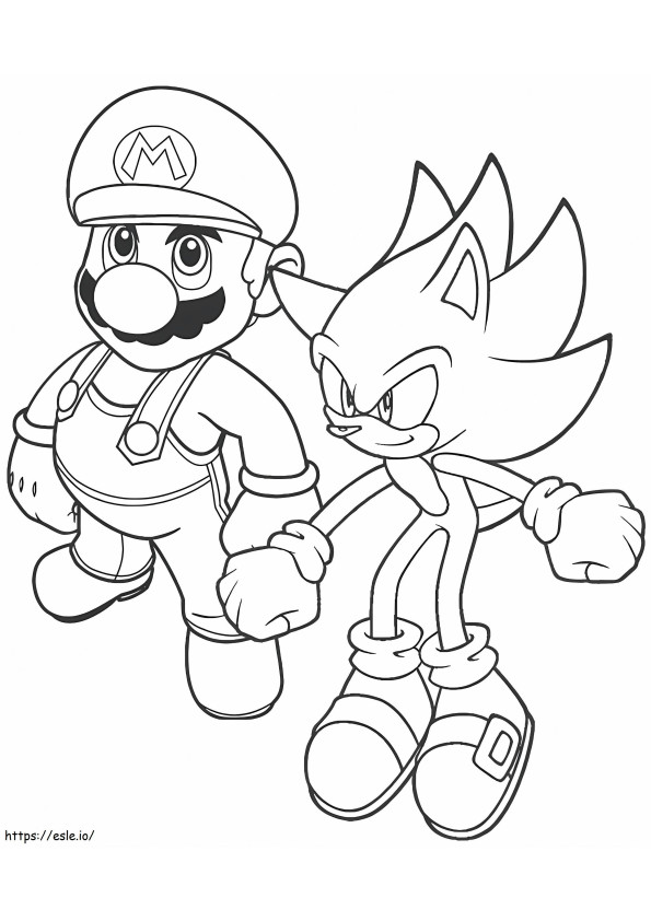  Mario și Sonic de colorat