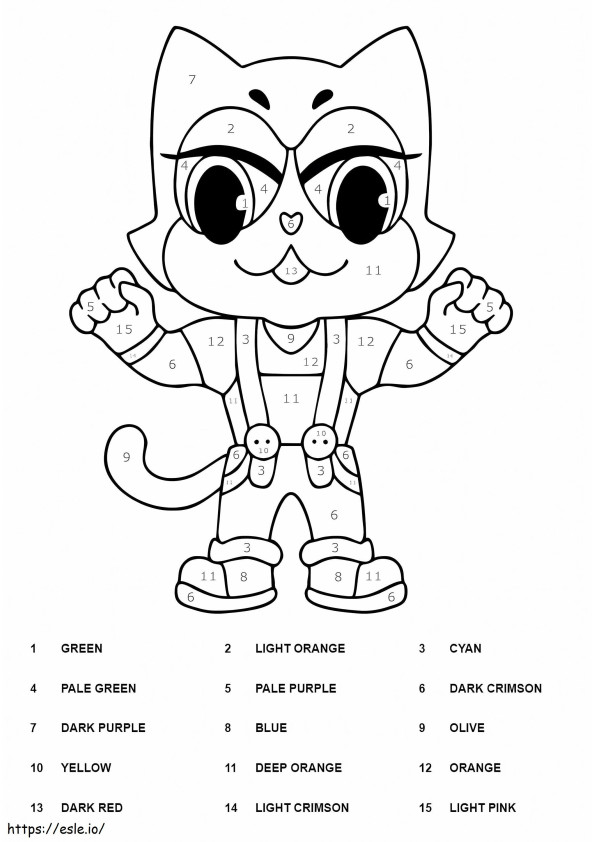Meowscles Fortnite Color By Number coloring page