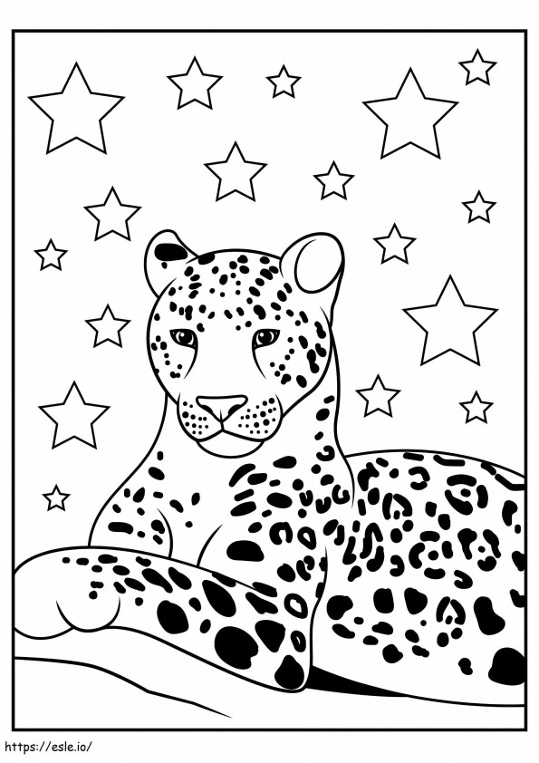 Jaguar cu stea de colorat