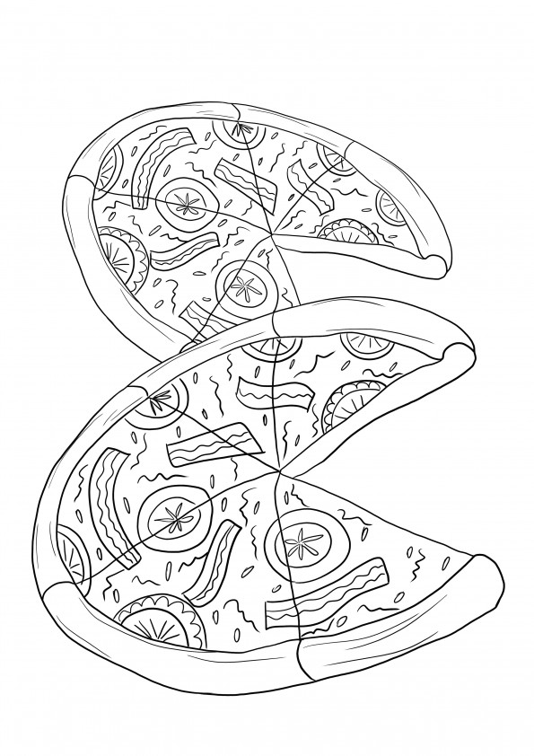 We present you two pizzas lacking one piece for coloring and learning with fun