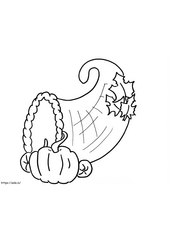 Cornucopia With Pumpkin coloring page