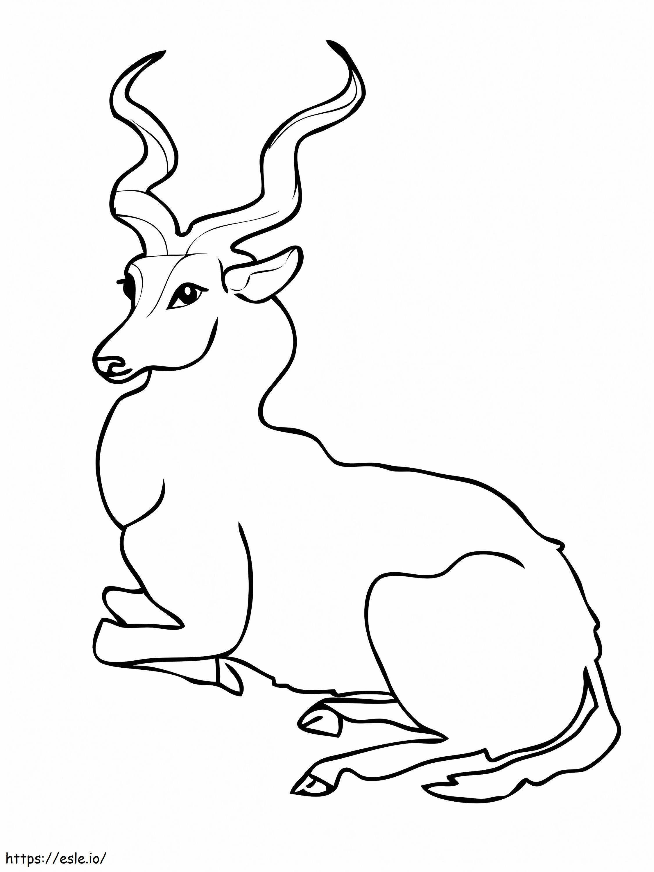 Coloriage Antilope de la forêt koudou à imprimer dessin