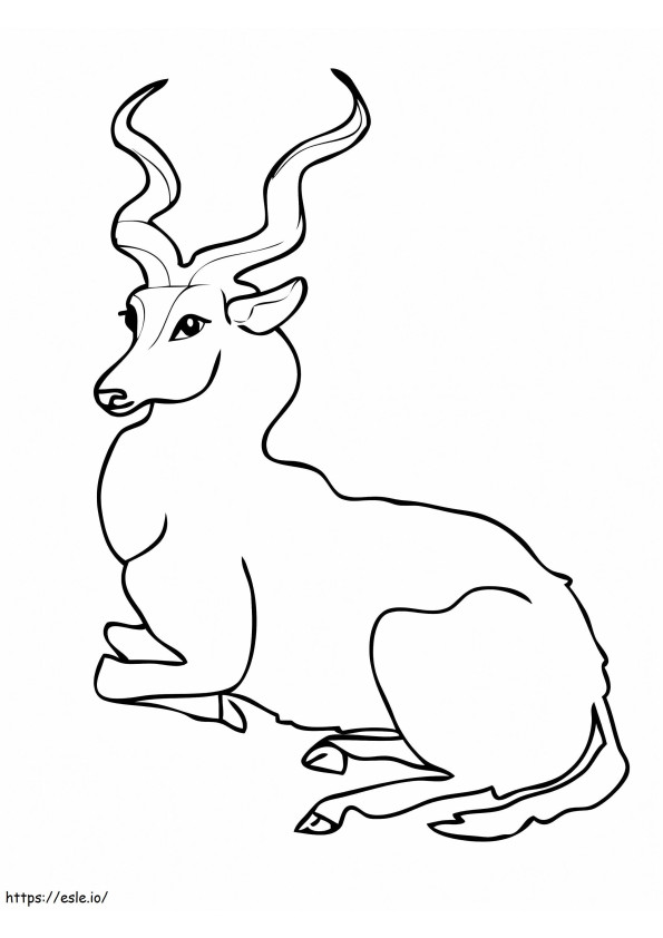 Coloriage Antilope de la forêt koudou à imprimer dessin