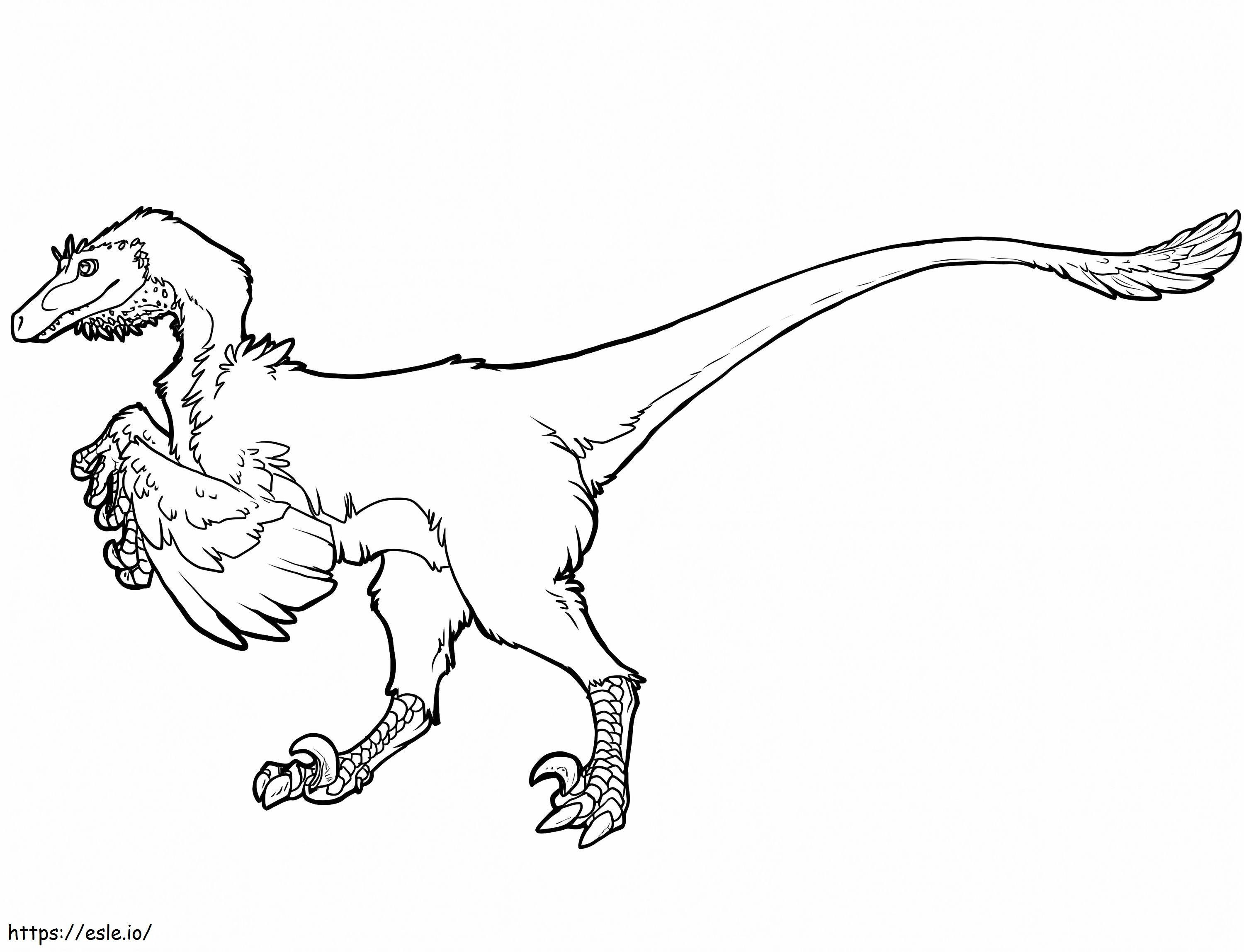 Dinosaurus Raptor kleurplaat kleurplaat