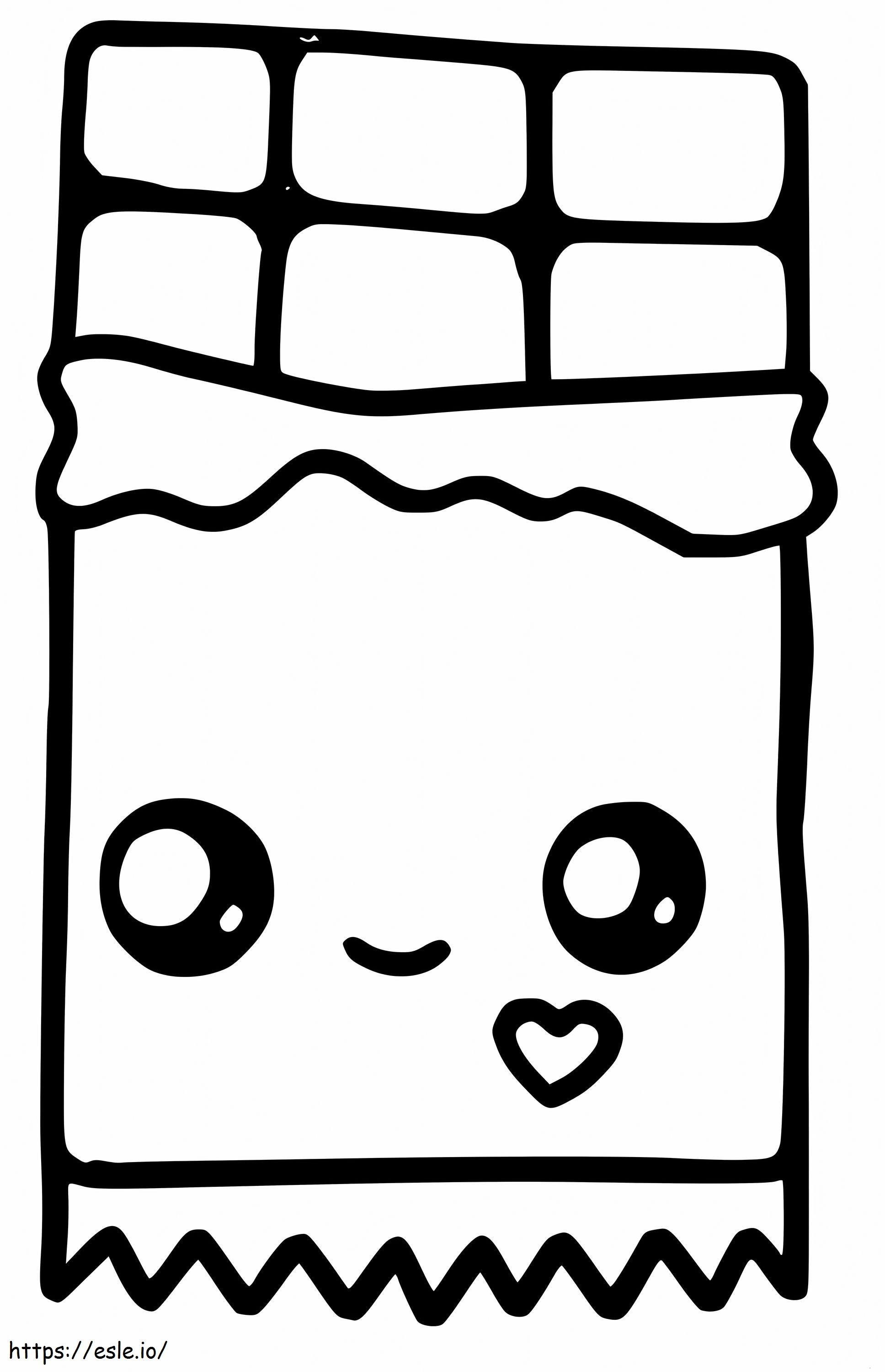 Smiling Chocolate Bar coloring page