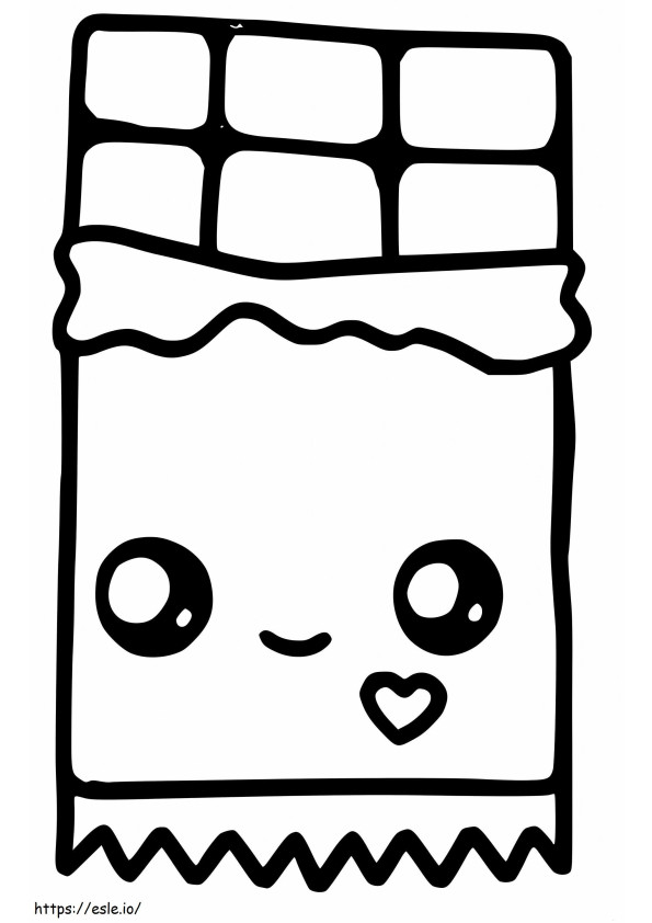 Smiling Chocolate Bar coloring page