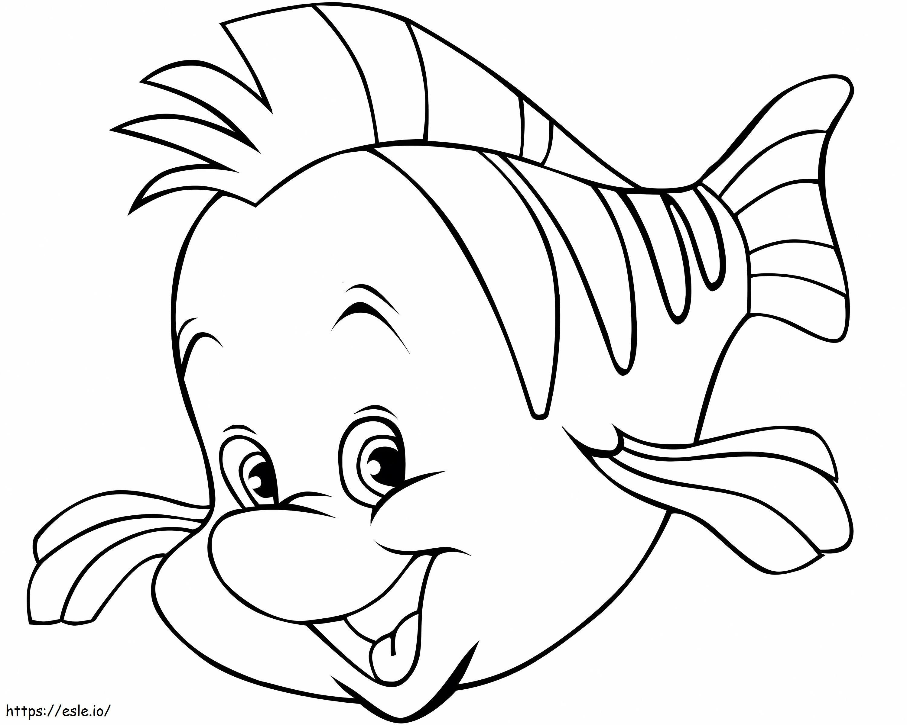 Pește amuzant de desene animate de colorat