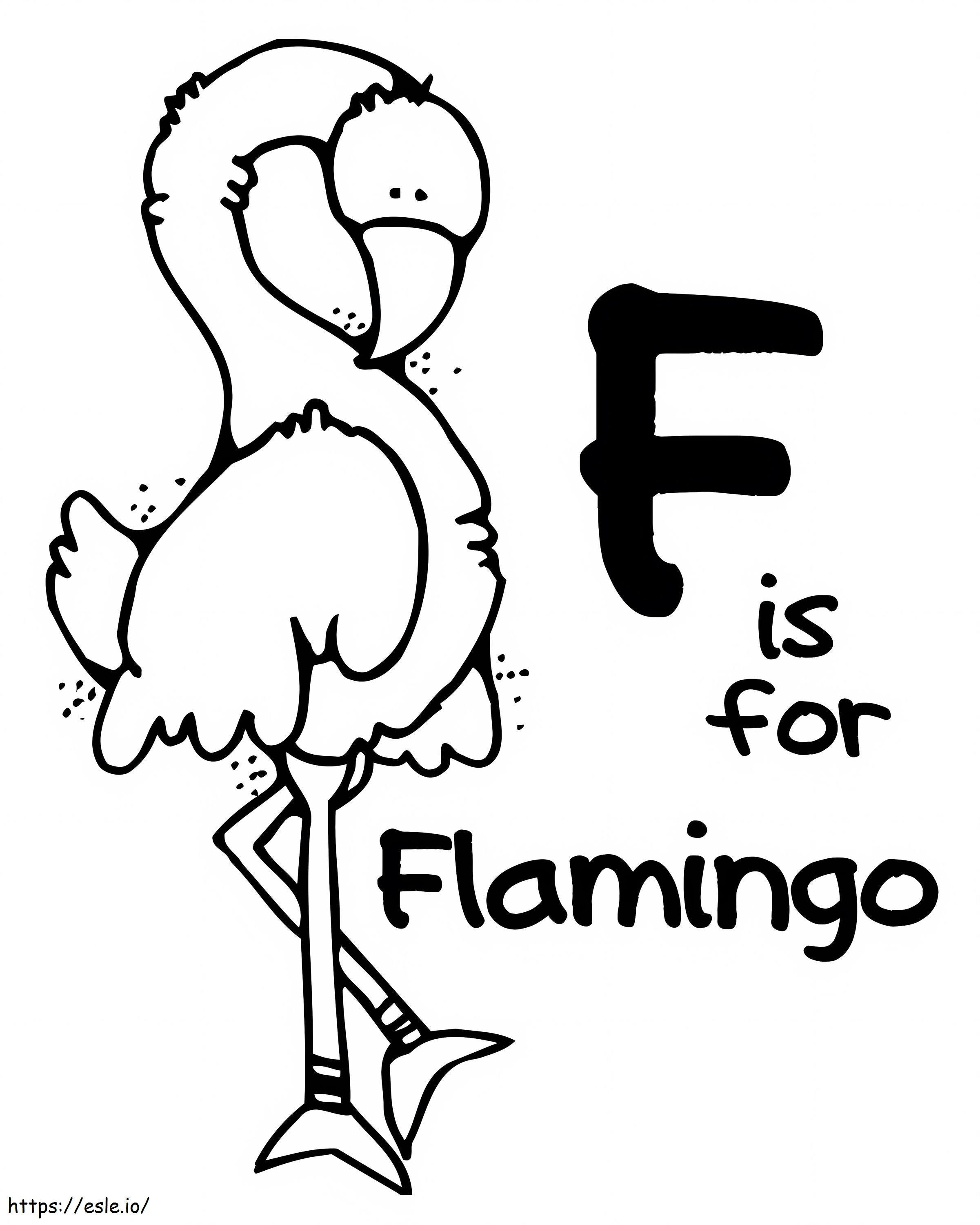 F para flamenco para colorear