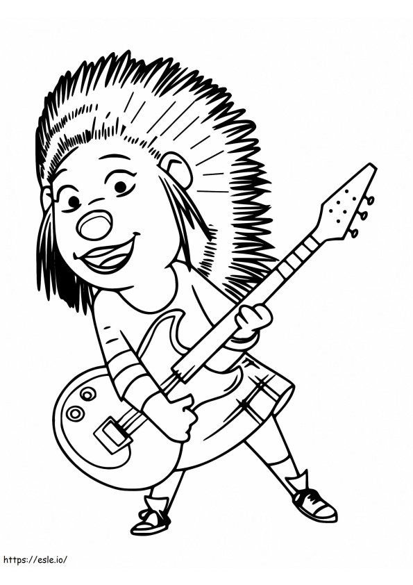 Ash Playing Guitar coloring page