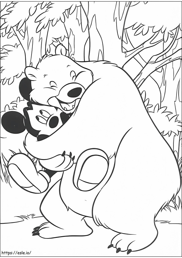 Topolino e orso da colorare