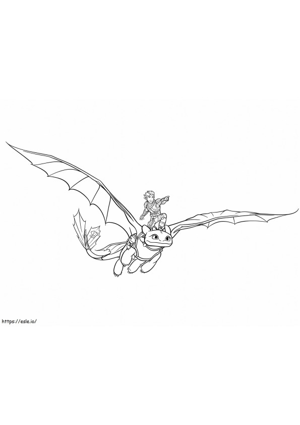 Flying Hiccup And Toothless coloring page
