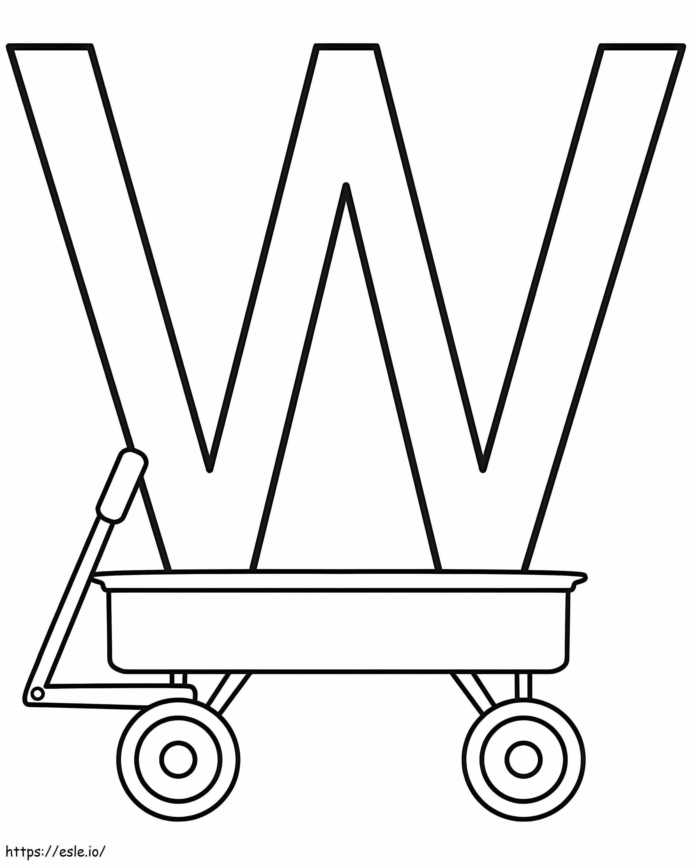 Coloriage Wagon Lettre W à imprimer dessin