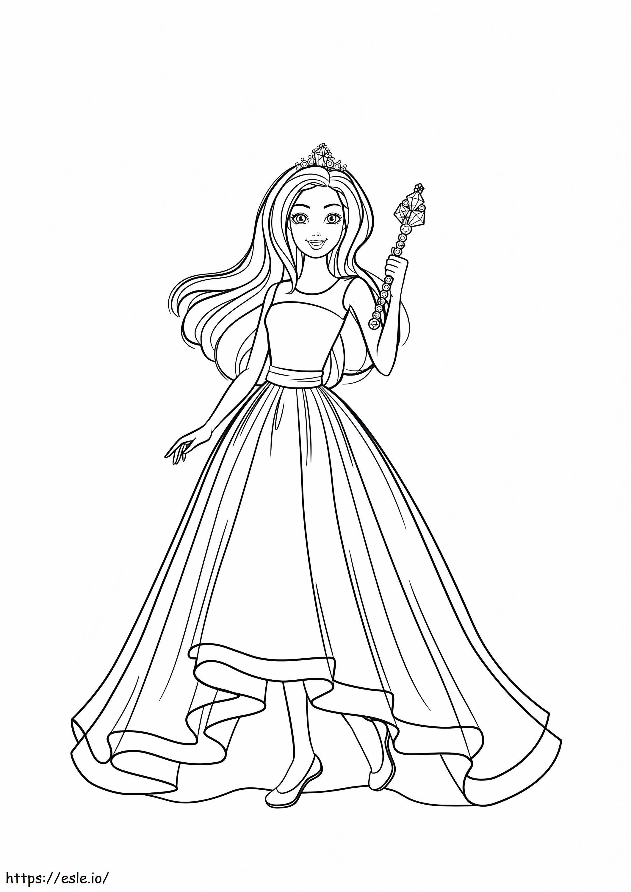 Barbie Princesa Arco-íris 724X1024 para colorir