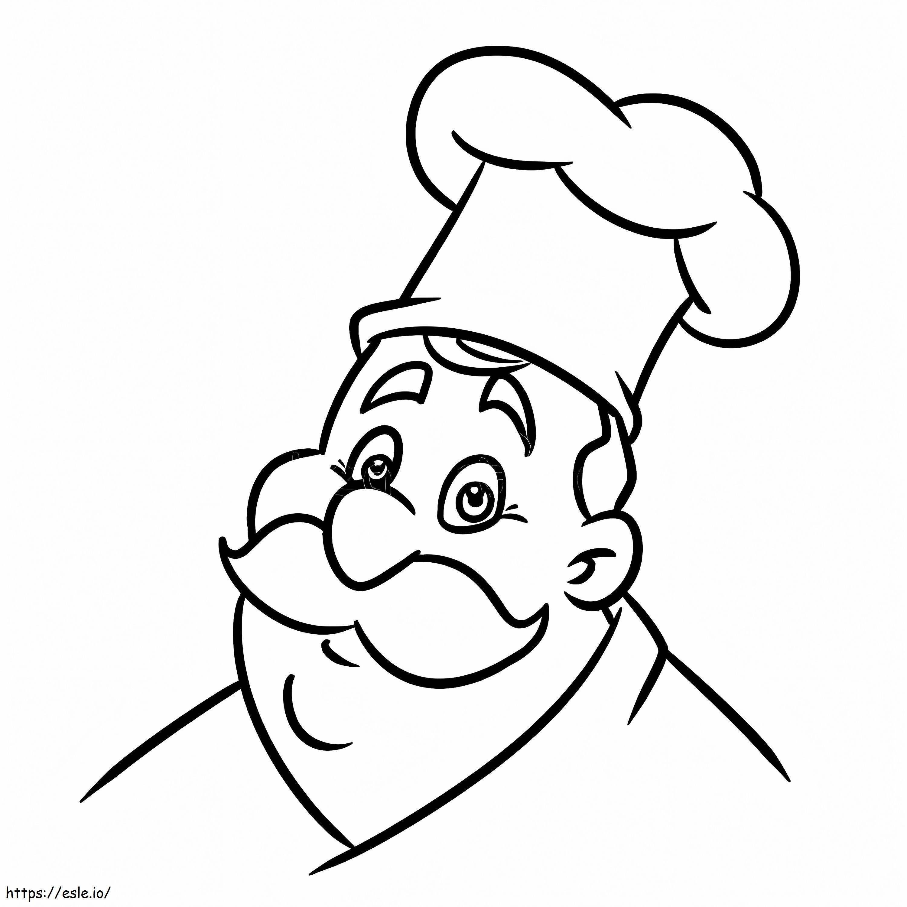 Coloriage Chef culinaire de dessin animé à imprimer dessin