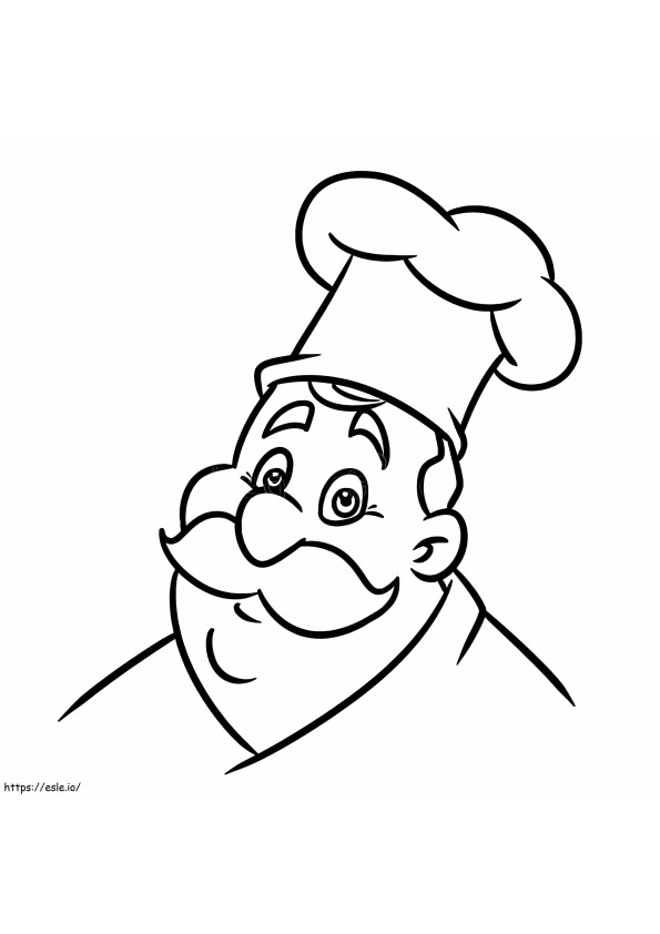 Chef de culinária de desenho animado para colorir