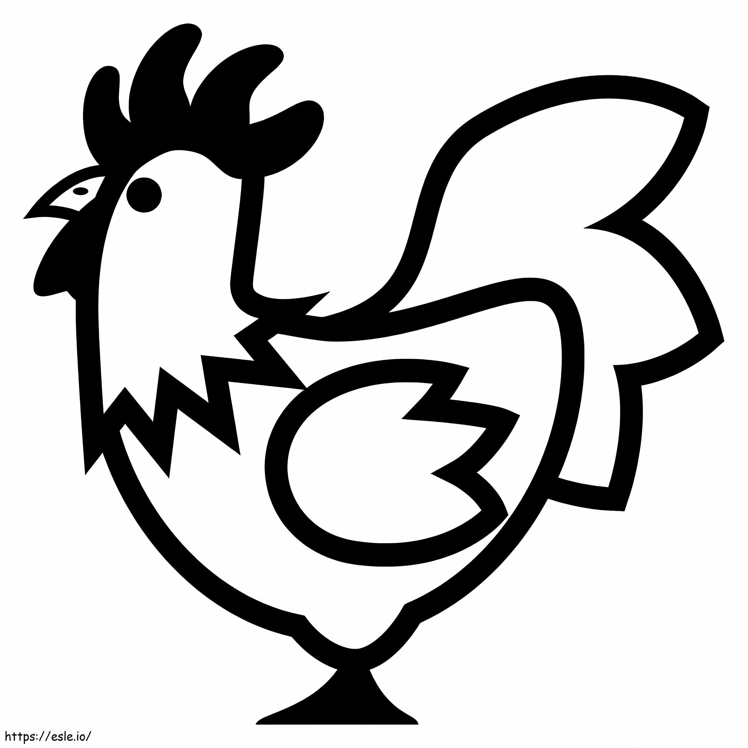 Chicken Emoji coloring page