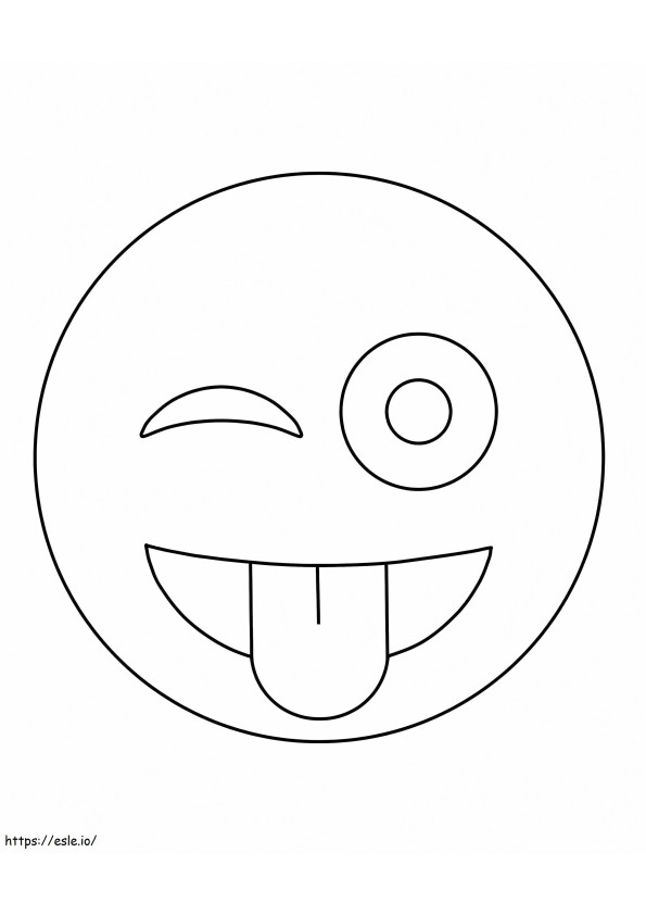 Wink Face Emoji coloring page