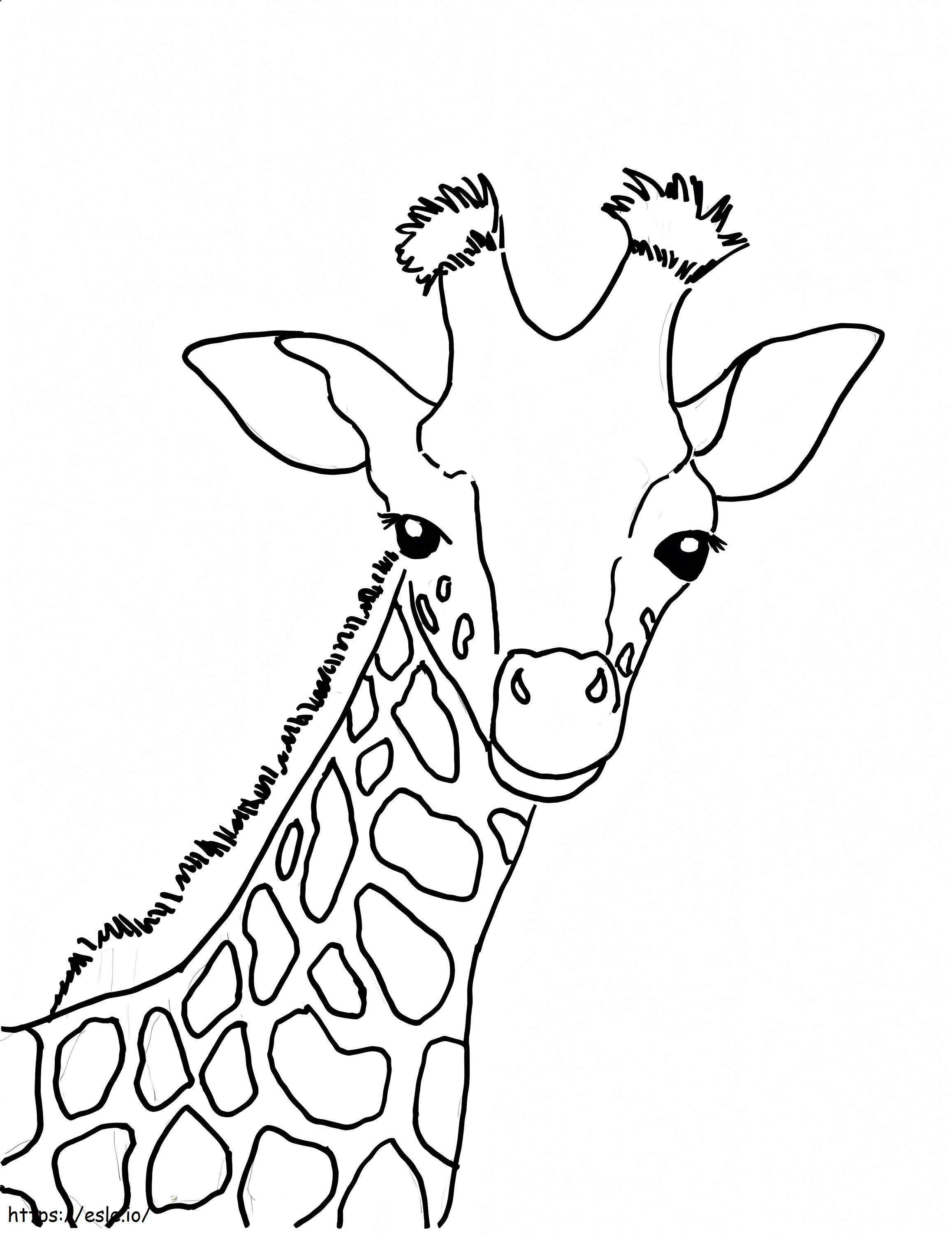 Coloriage Tête de girafe à imprimer dessin