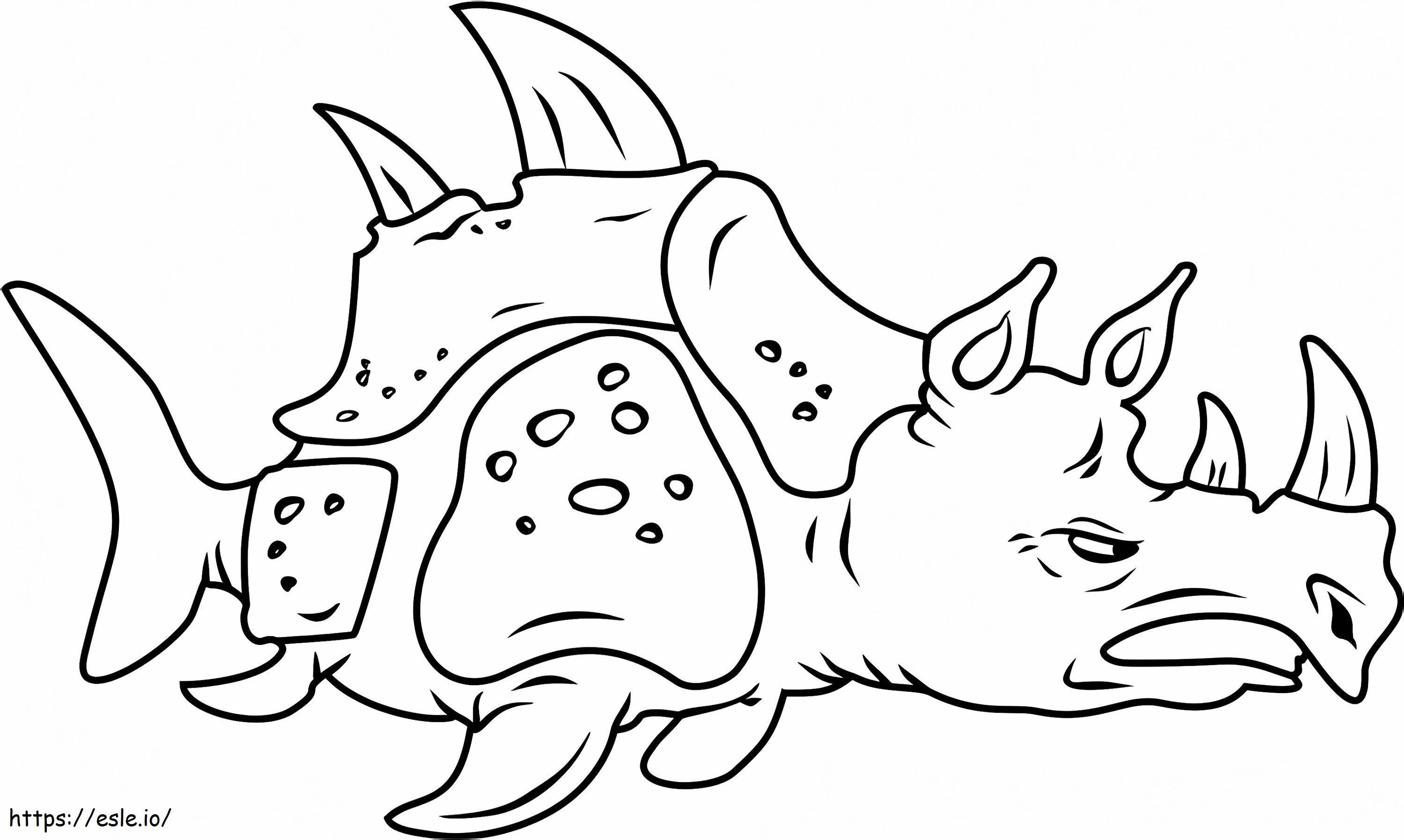 Coloriage  Rhinocéros de mer1 à imprimer dessin