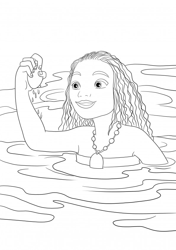 Moana and a precious stone-easy to print and download images for coloring