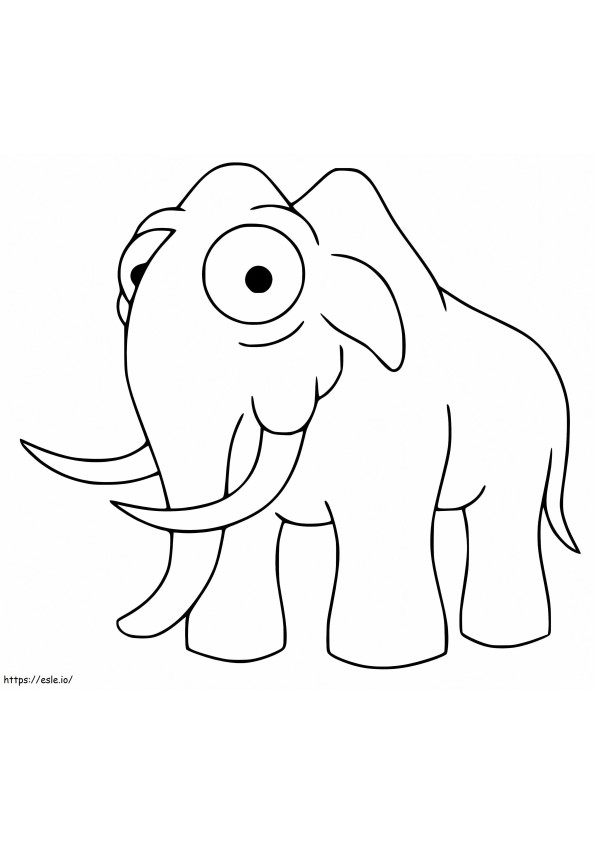 Big Eyed Mammoth coloring page