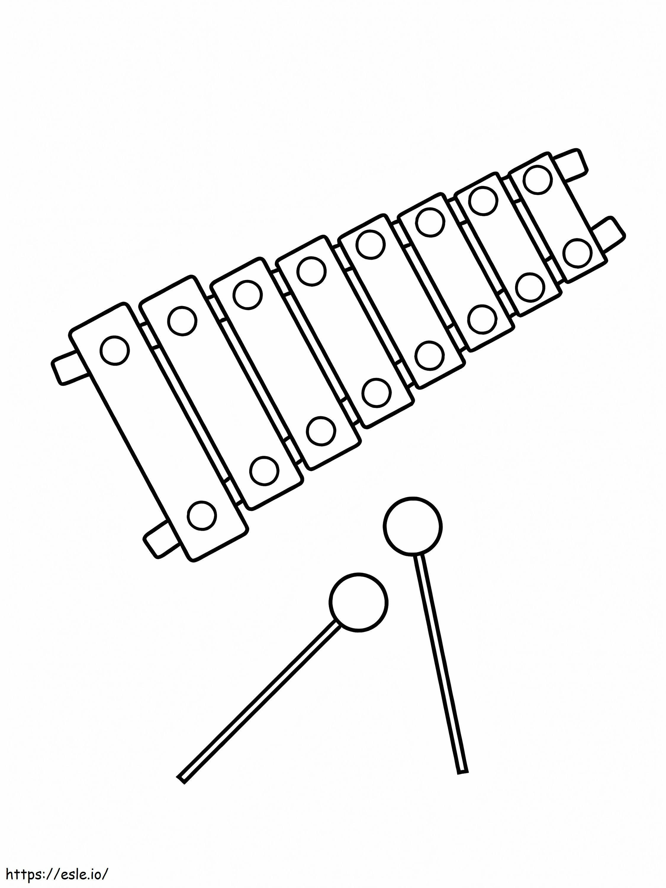 Eenvoudige xylofoon kleurplaat kleurplaat