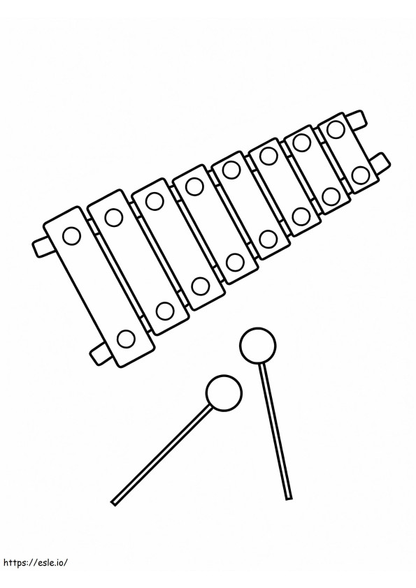 Eenvoudige xylofoon kleurplaat