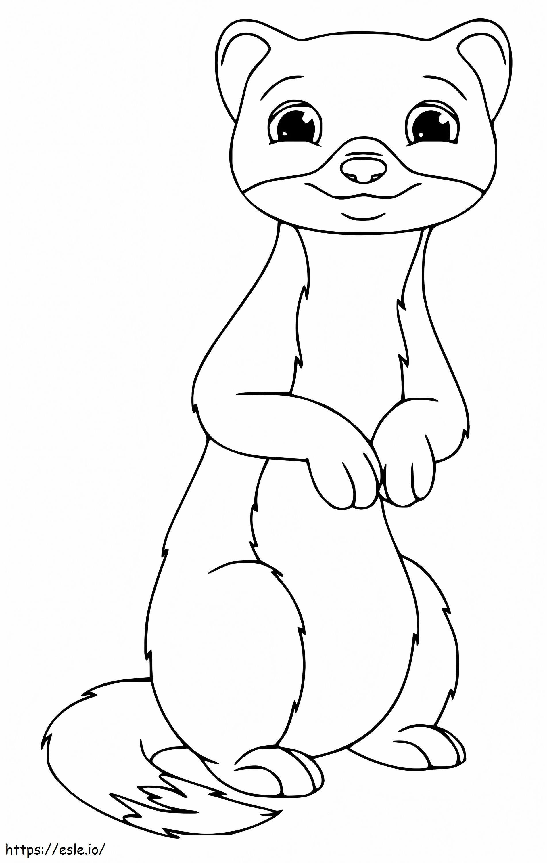 Lovely Ferret coloring page