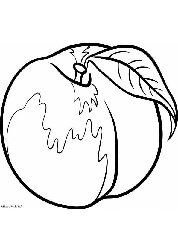 Peach Fruit 1 coloring page
