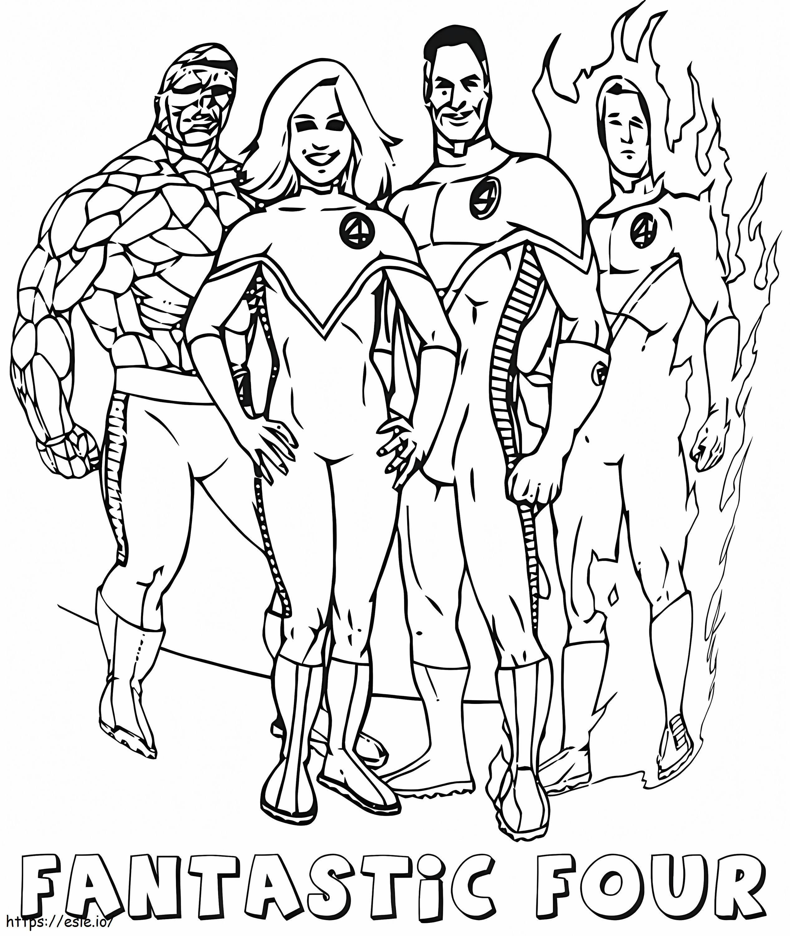 Filmul cu logo-ul Fantastic Four de colorat