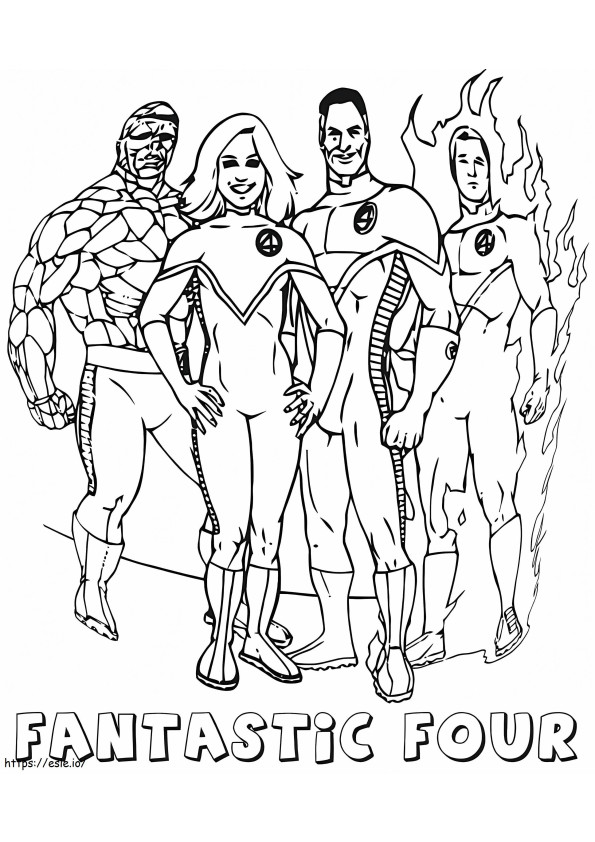 Filmul cu logo-ul Fantastic Four de colorat