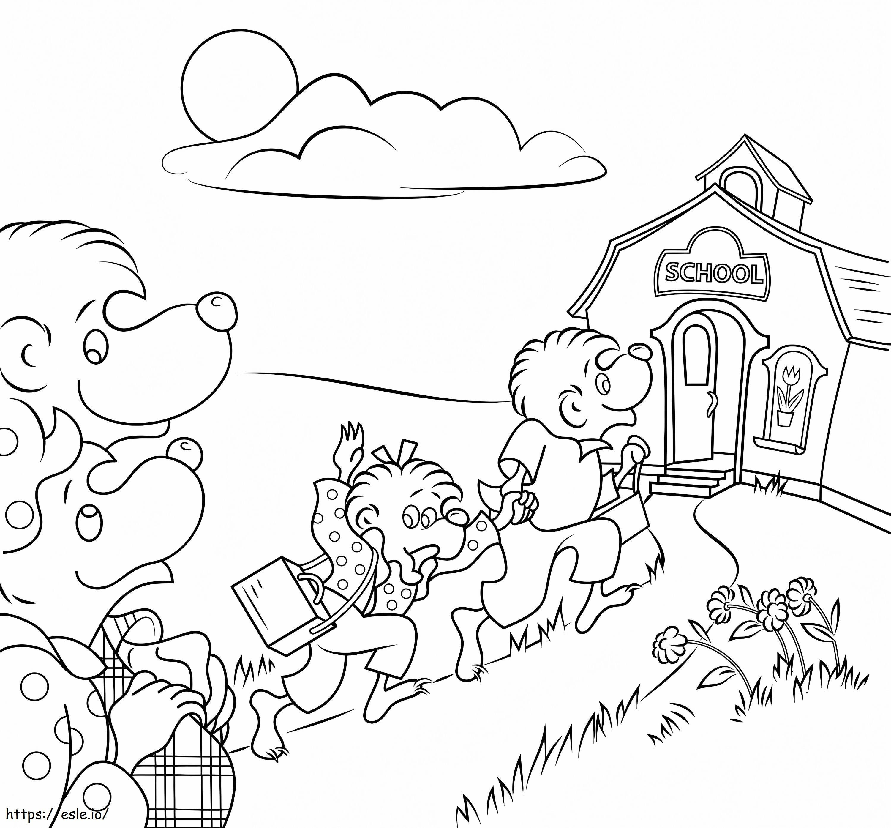 Ursos Berenstain vão à escola para colorir