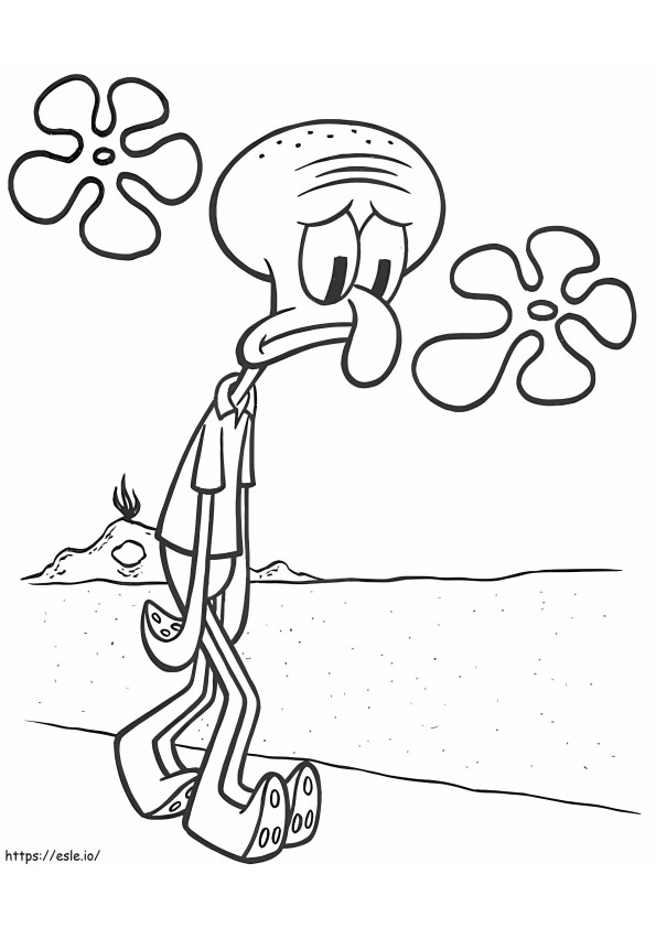 Sad Squidward Tentacles coloring page
