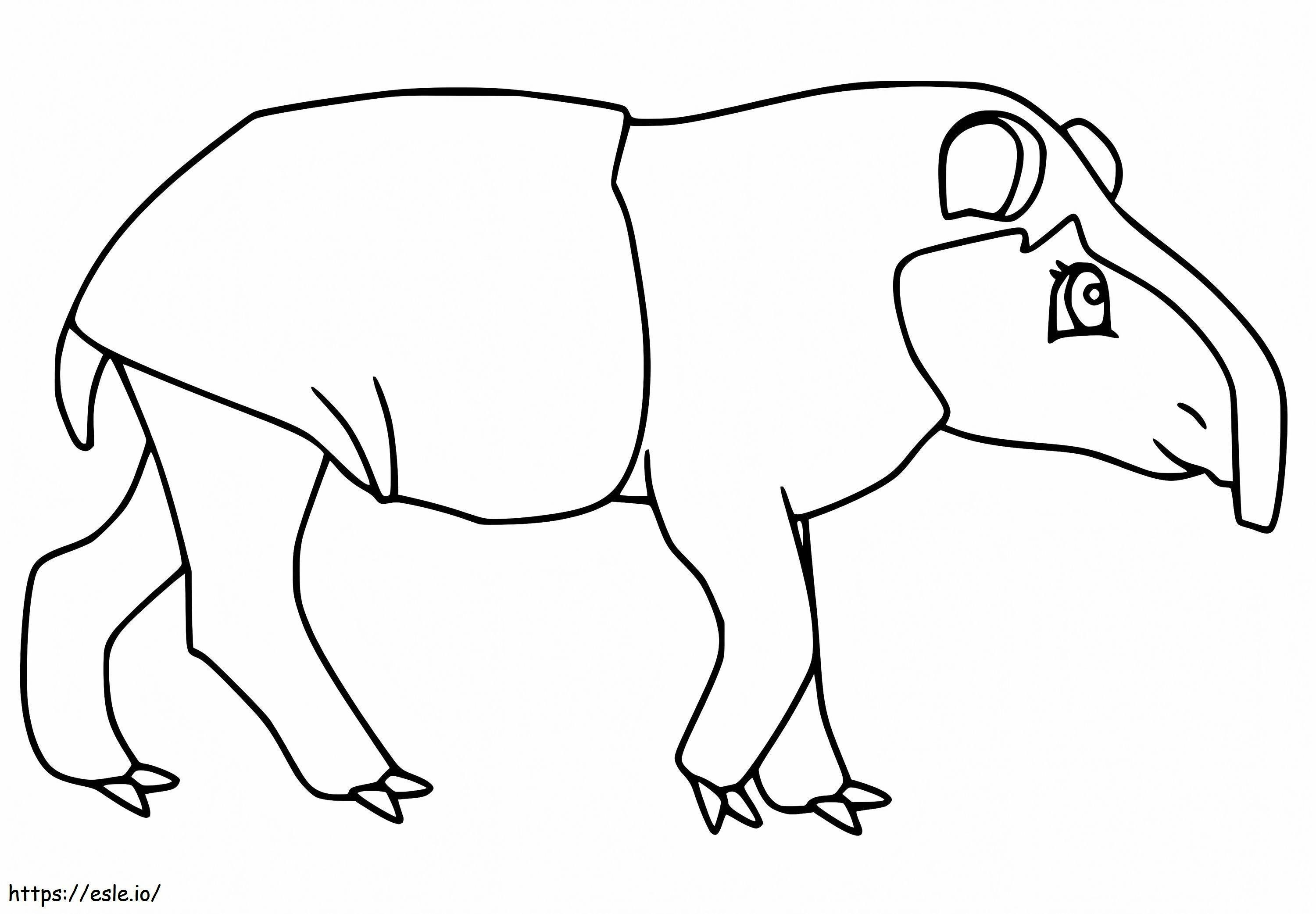 Coloriage Beau tapir à imprimer dessin