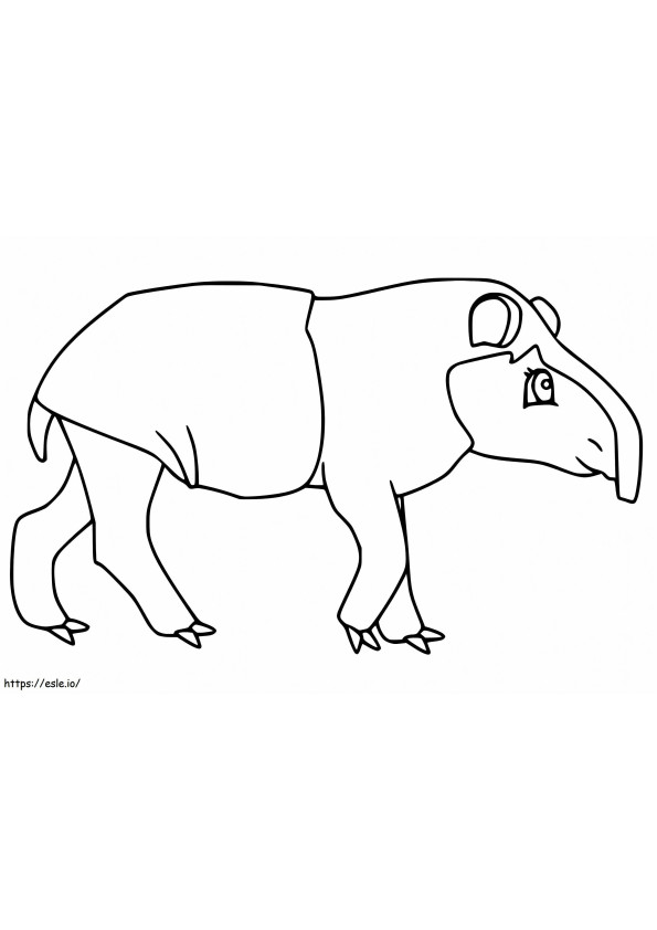 Coloriage Beau tapir à imprimer dessin