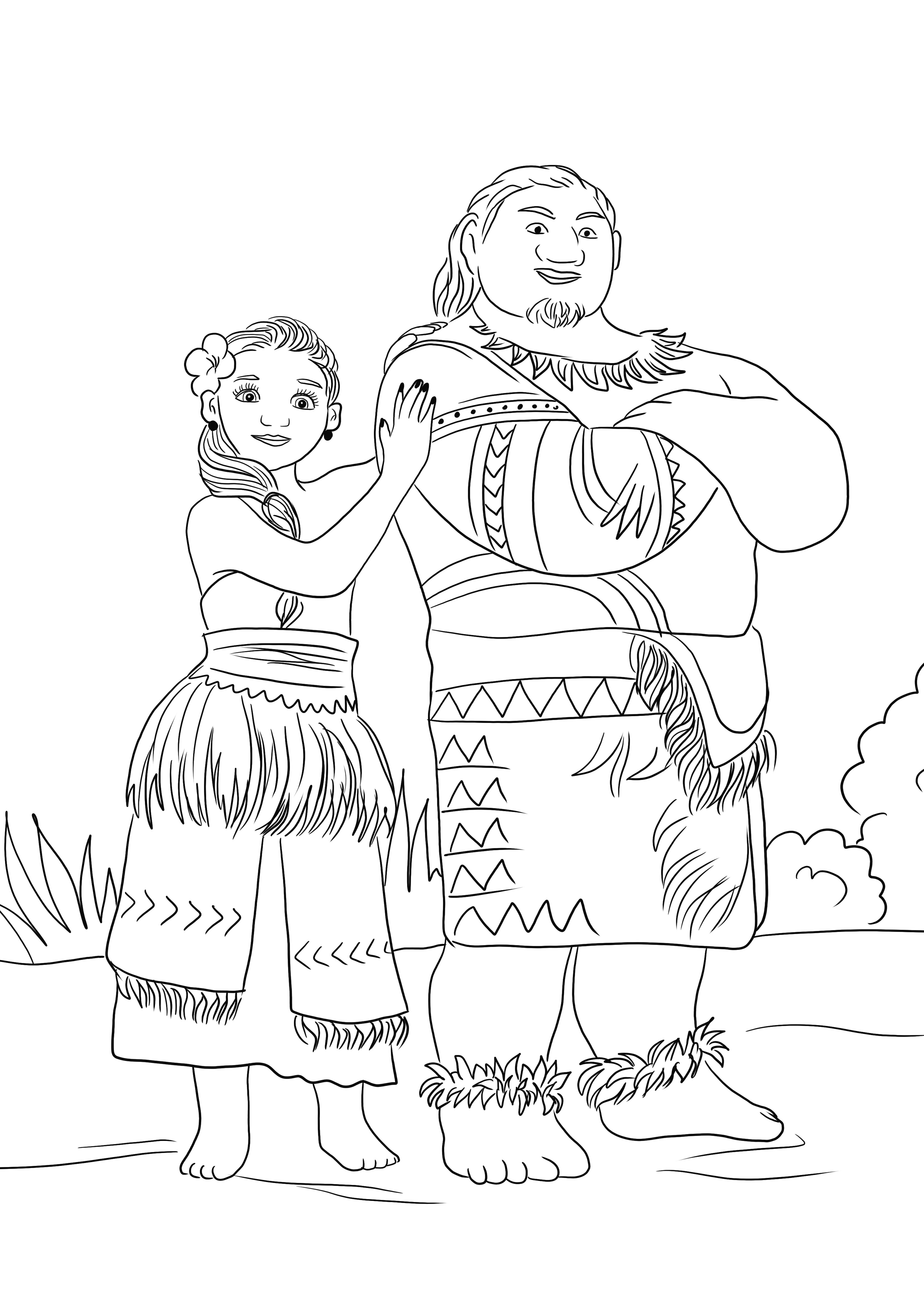 Moana and Chief Tui