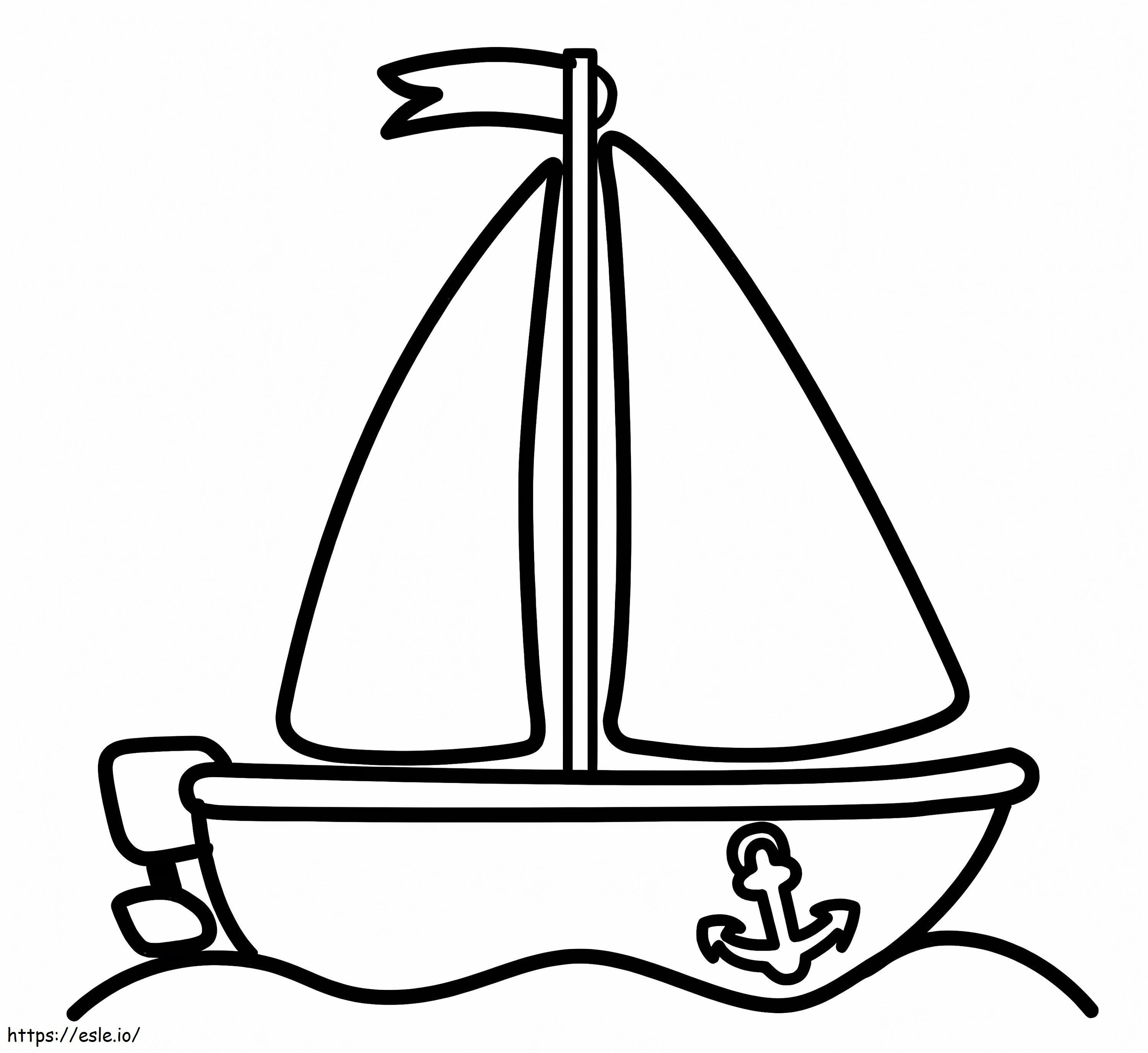 ボート3 ぬりえ - 塗り絵