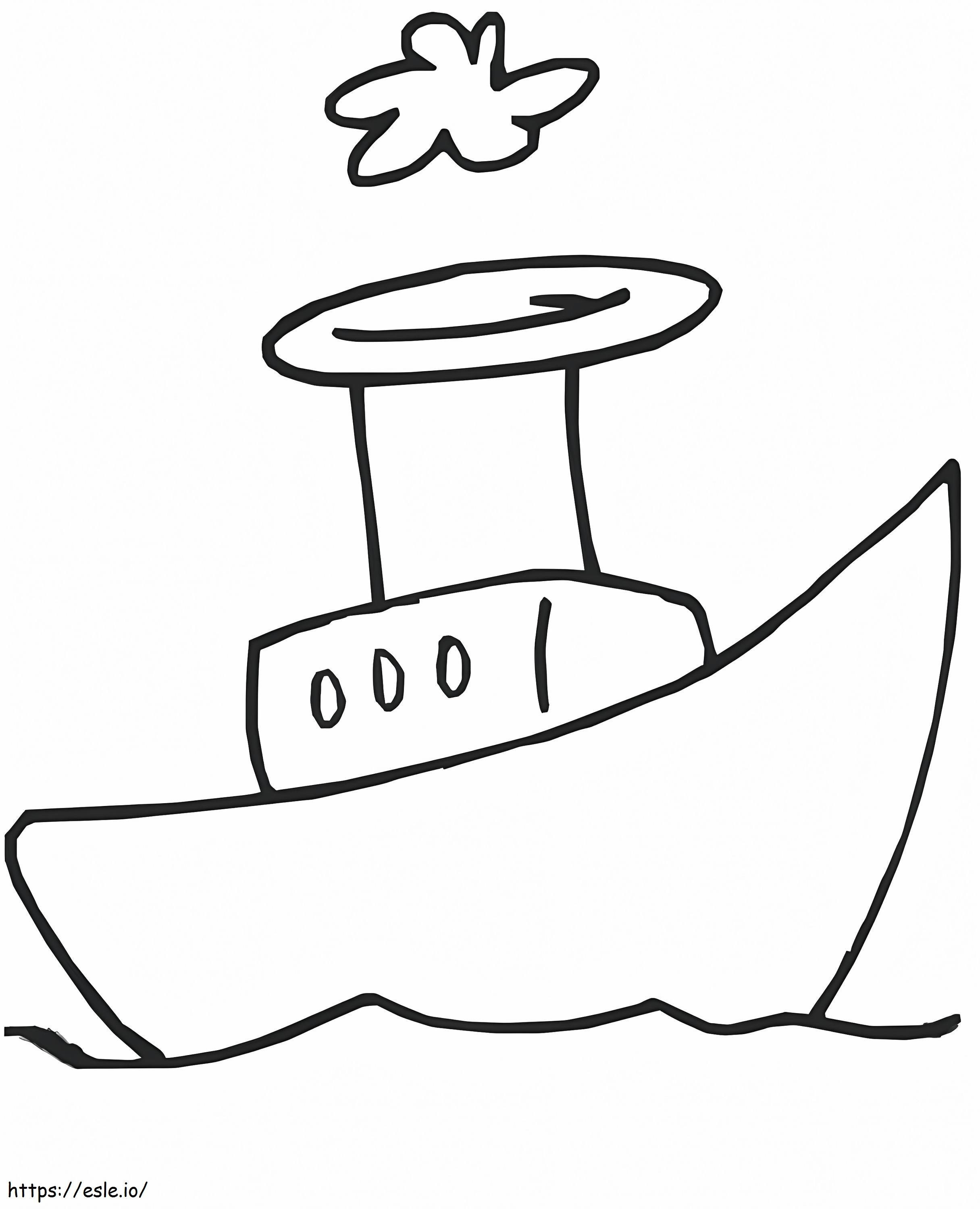Easy Boat coloring page