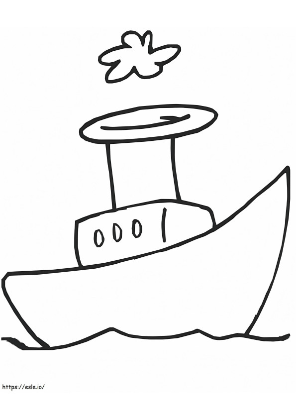 Easy Boat coloring page