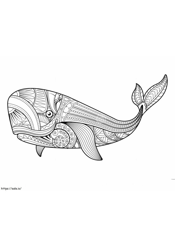 Gyönyörű bálna mandala kifestő