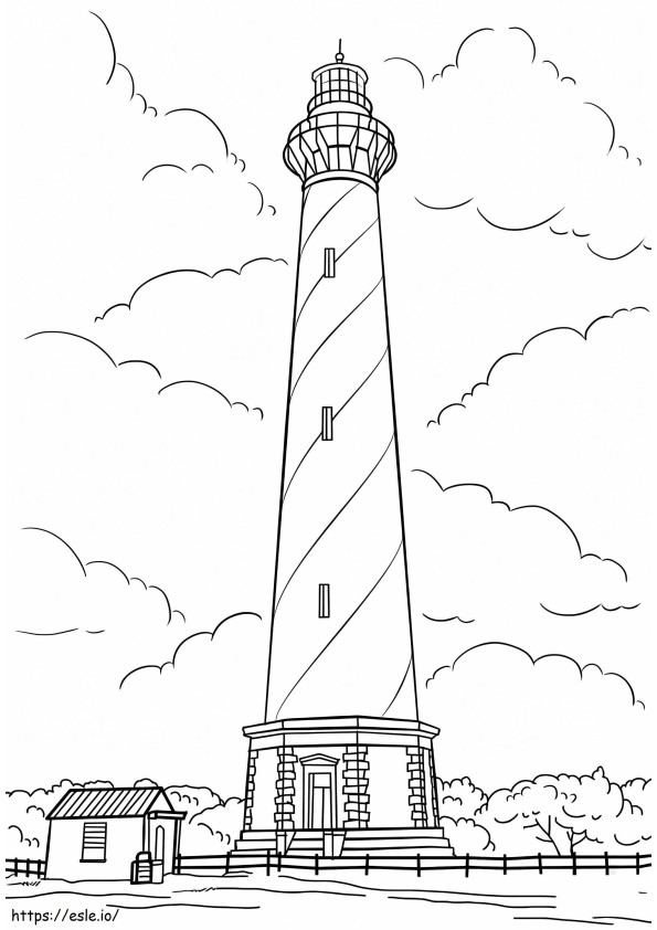 ハッテラス岬灯台 ぬりえ - 塗り絵
