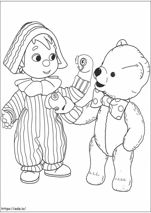 Andy Pandy And Teddy A4 coloring page