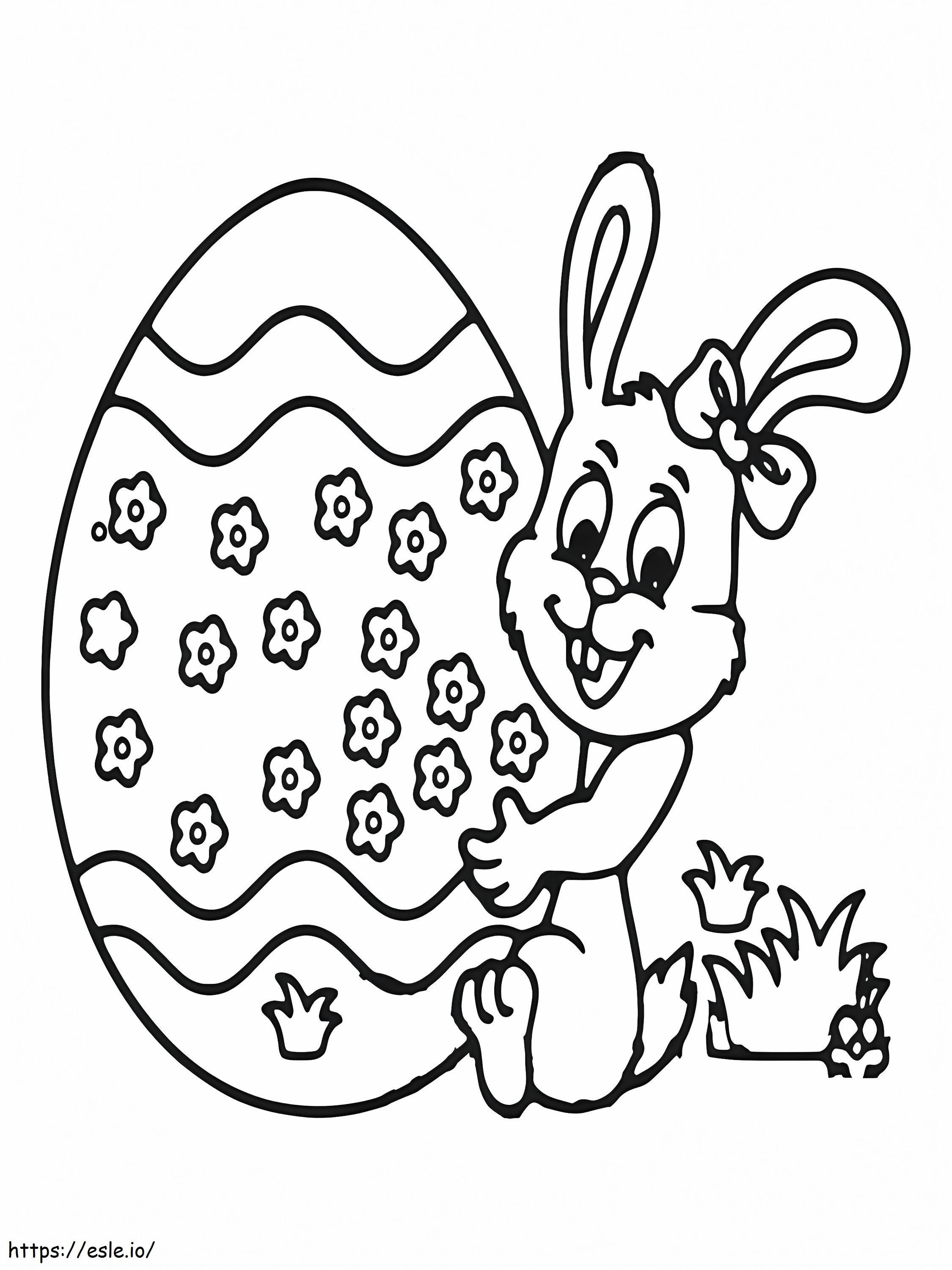 Kelinci Paskah Dan Telur Besar 2 Gambar Mewarnai