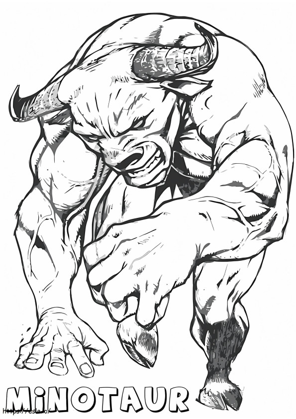 Angry Strong Minotaur coloring page